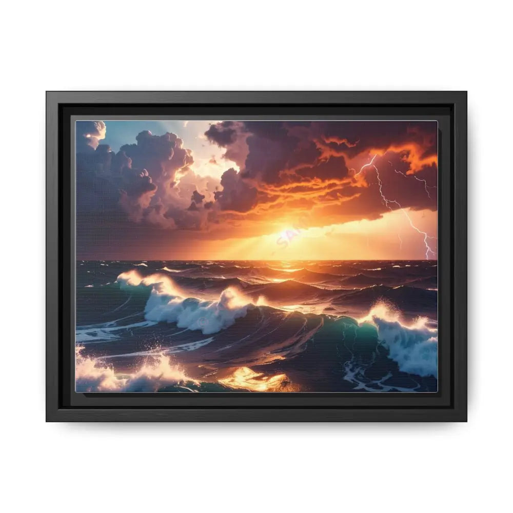 Ocean Sunset Framed Canvas Art Seascape Wall Art Coastal Theme Home Decor Perfect Gift for Nature Lovers Canvas