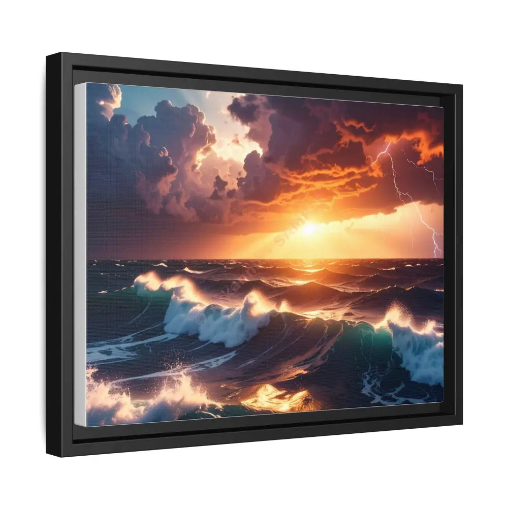 Ocean Sunset Framed Canvas Art Seascape Wall Art Coastal Theme Home Decor Perfect Gift for Nature Lovers Canvas