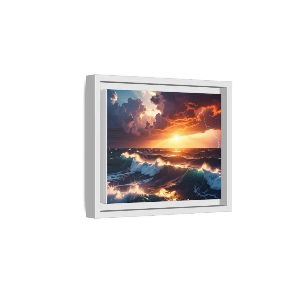 Ocean Sunset Framed Canvas Art Seascape Wall Art Coastal Theme Home Decor Perfect Gift for Nature Lovers Canvas