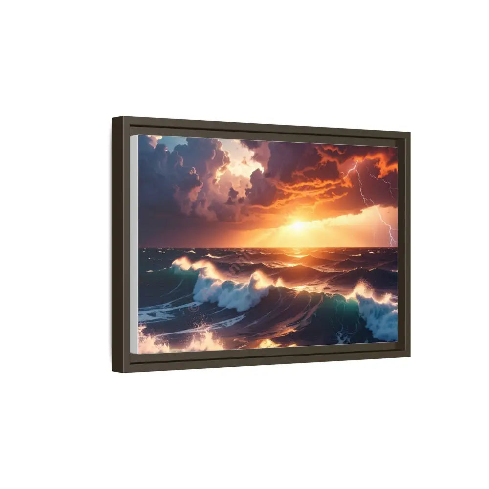 Ocean Sunset Framed Canvas Art Seascape Wall Art Coastal Theme Home Decor Perfect Gift for Nature Lovers Canvas