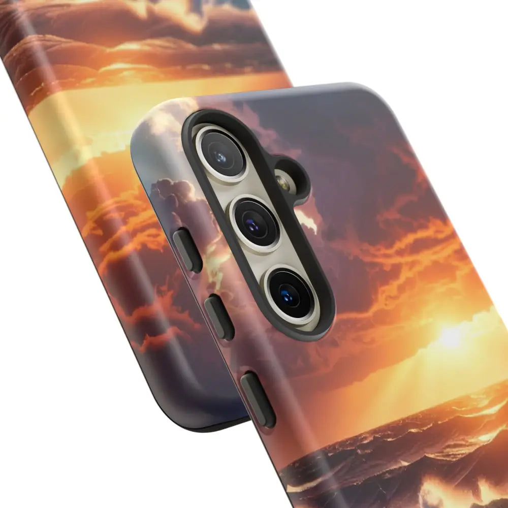 Ocean Sunset Phone Case | Tough Cases Gift for Beach Lovers Gadget Accessories Nature Photography Ocean Theme Phone Case