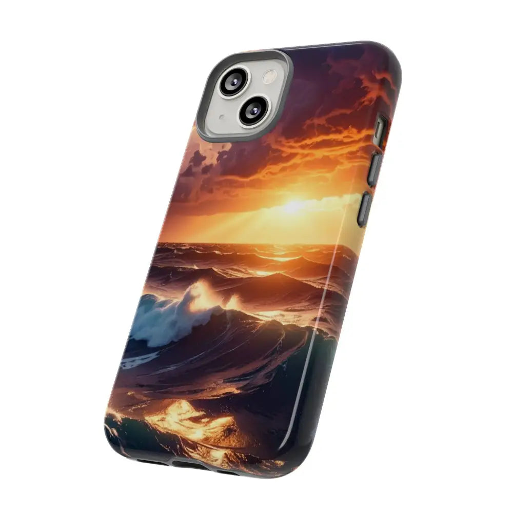 Ocean Sunset Phone Case | Tough Cases Gift for Beach Lovers Gadget Accessories Nature Photography Ocean Theme Phone Case