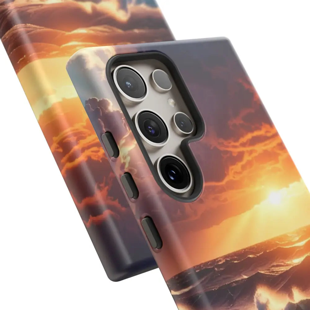 Ocean Sunset Phone Case | Tough Cases Gift for Beach Lovers Gadget Accessories Nature Photography Ocean Theme Phone Case