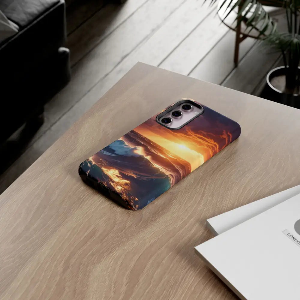Ocean Sunset Phone Case | Tough Cases Gift for Beach Lovers Gadget Accessories Nature Photography Ocean Theme Phone Case