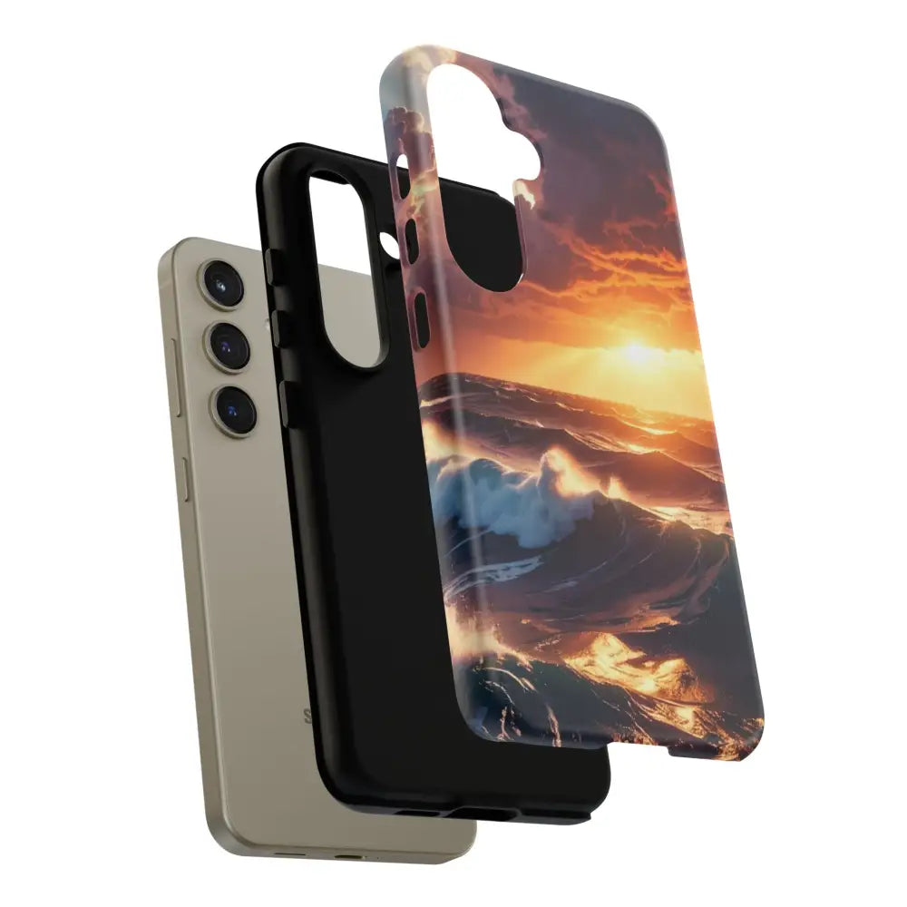 Ocean Sunset Phone Case | Tough Cases Gift for Beach Lovers Gadget Accessories Nature Photography Ocean Theme Phone Case