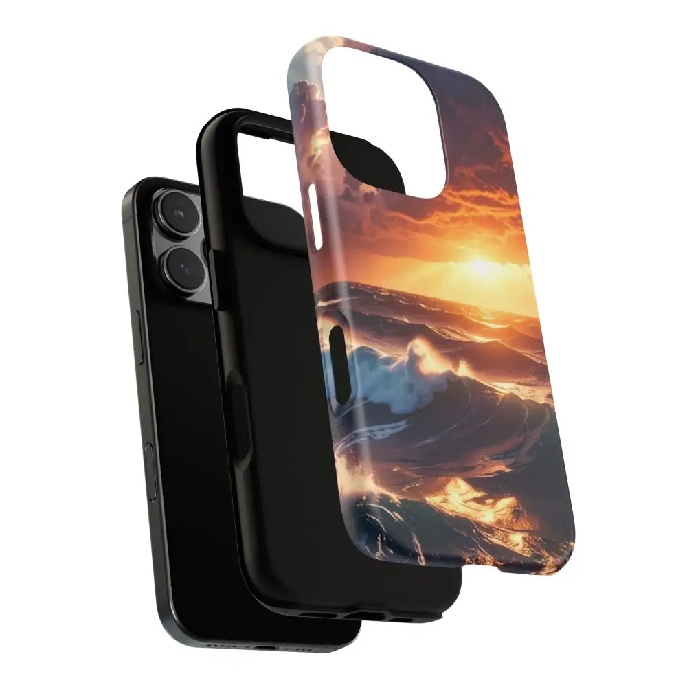 Ocean Sunset Phone Case | Tough Cases Gift for Beach Lovers Gadget Accessories Nature Photography Ocean Theme Phone Case