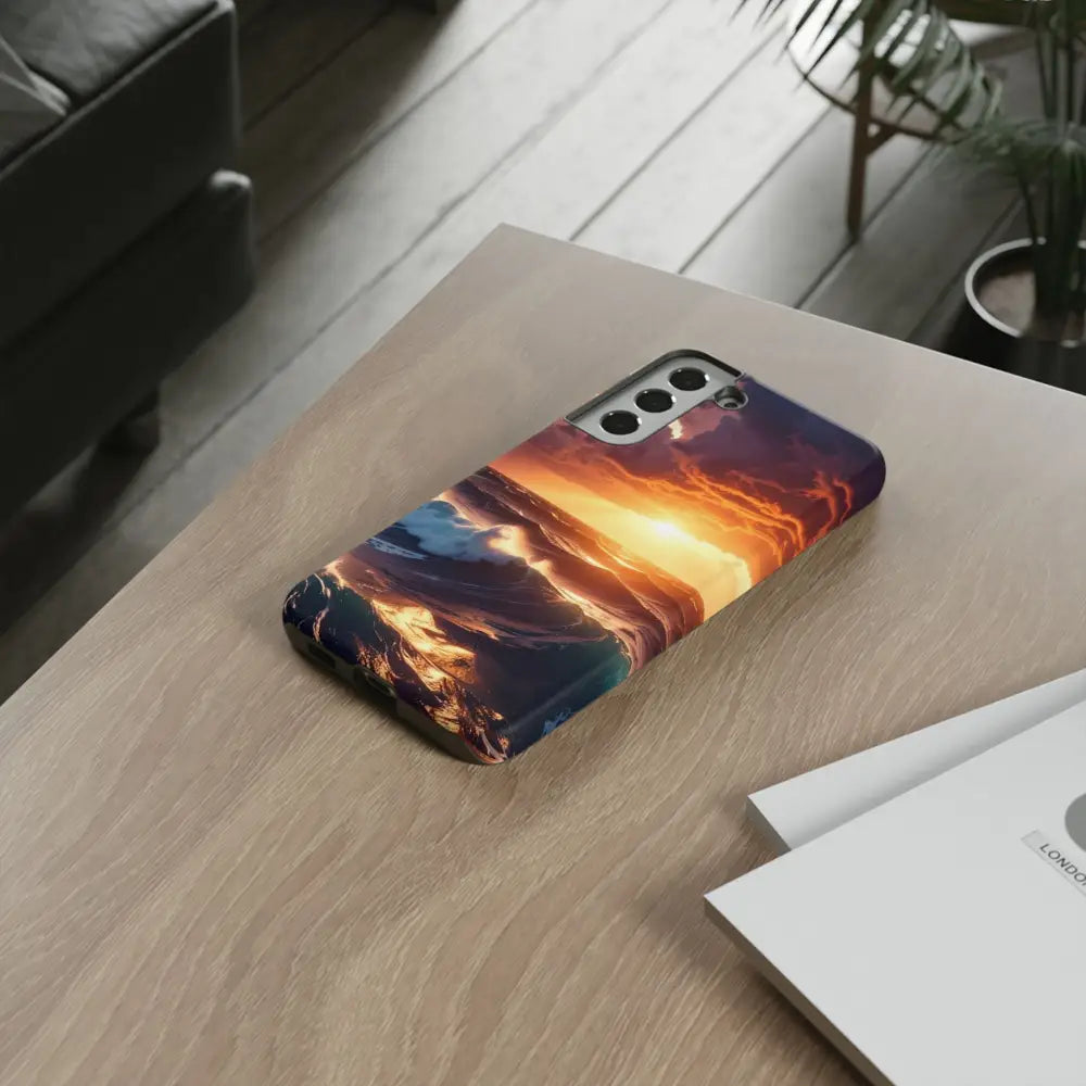 Ocean Sunset Phone Case | Tough Cases Gift for Beach Lovers Gadget Accessories Nature Photography Ocean Theme Phone Case