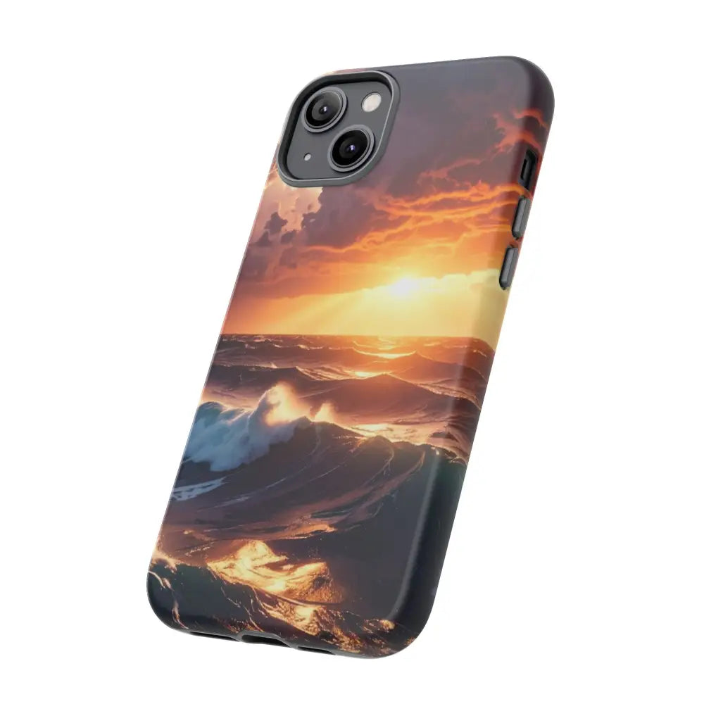 Ocean Sunset Phone Case | Tough Cases Gift for Beach Lovers Gadget Accessories Nature Photography Ocean Theme Phone Case