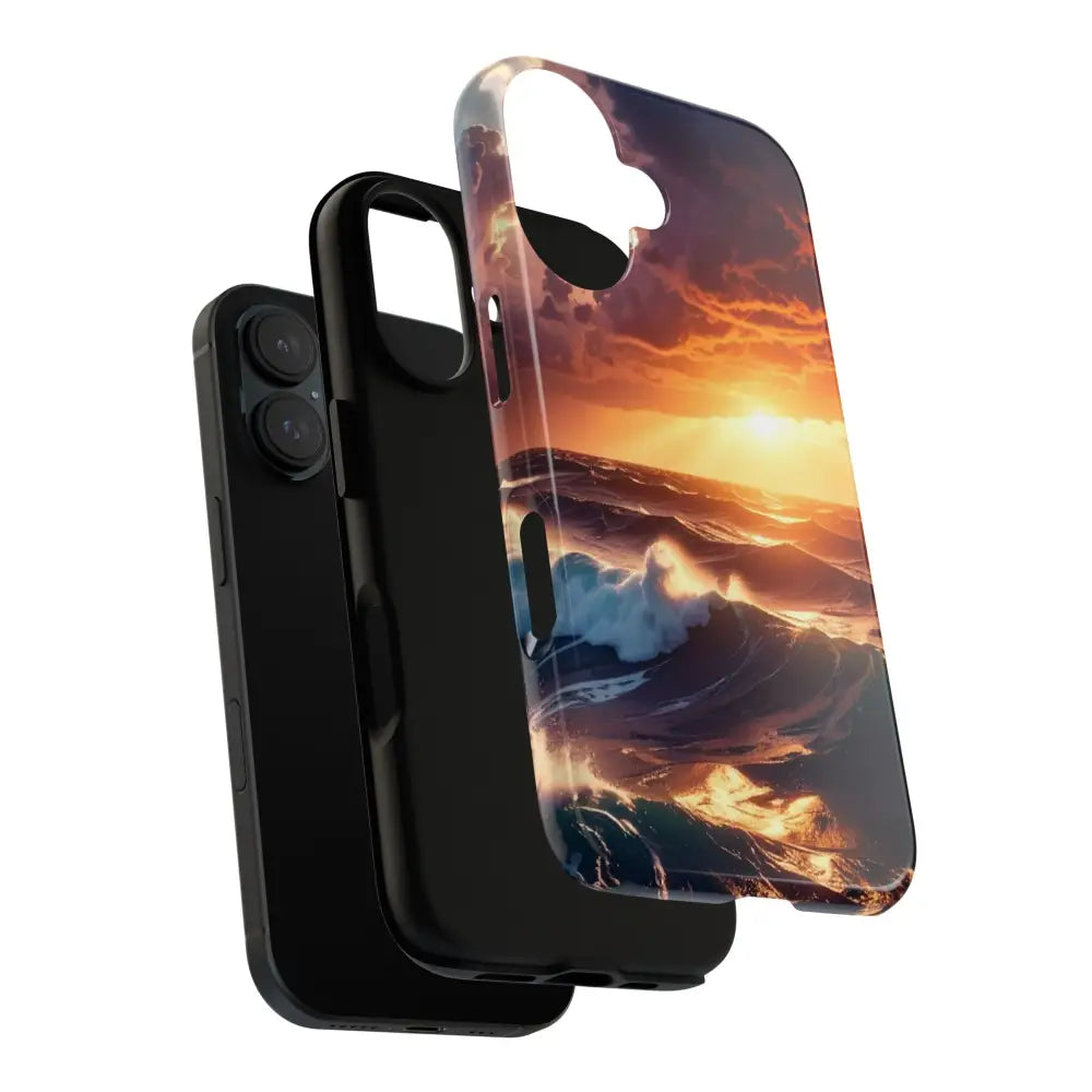 Ocean Sunset Phone Case | Tough Cases Gift for Beach Lovers Gadget Accessories Nature Photography Ocean Theme Phone Case