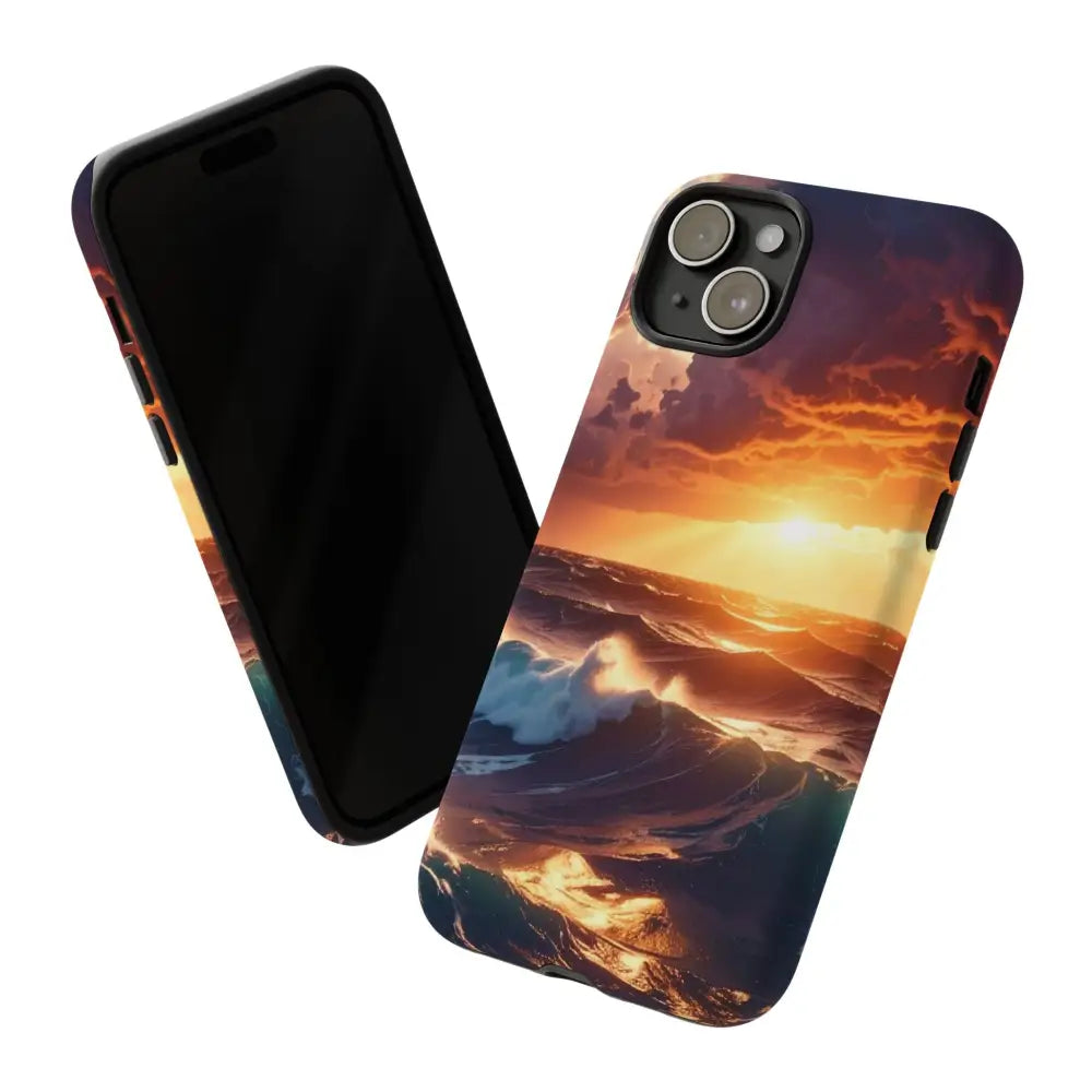 Ocean Sunset Phone Case | Tough Cases Gift for Beach Lovers Gadget Accessories Nature Photography Ocean Theme Phone Case