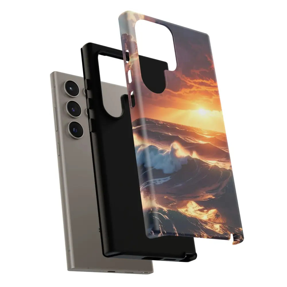 Ocean Sunset Phone Case | Tough Cases Gift for Beach Lovers Gadget Accessories Nature Photography Ocean Theme Phone Case