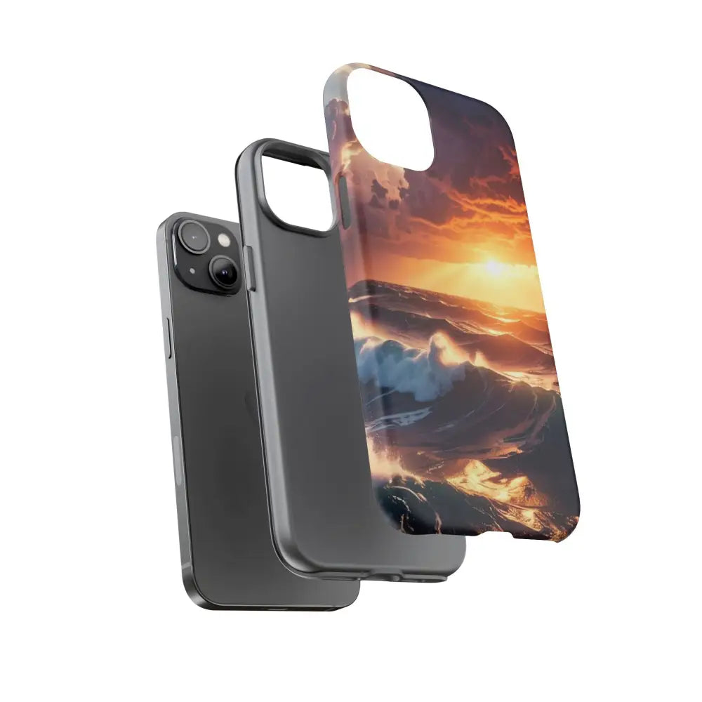 Ocean Sunset Phone Case | Tough Cases Gift for Beach Lovers Gadget Accessories Nature Photography Ocean Theme Phone Case