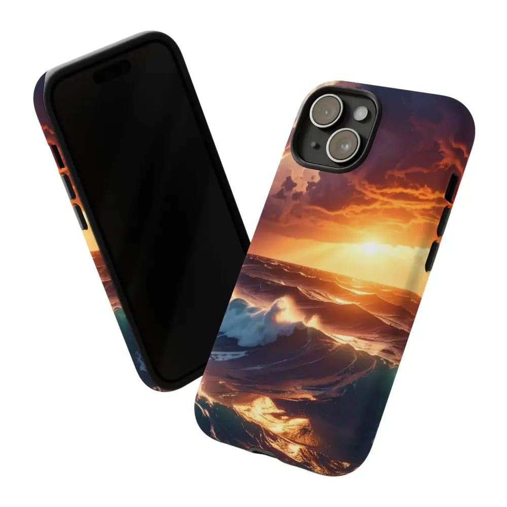 Ocean Sunset Phone Case | Tough Cases Gift for Beach Lovers Gadget Accessories Nature Photography Ocean Theme Phone Case