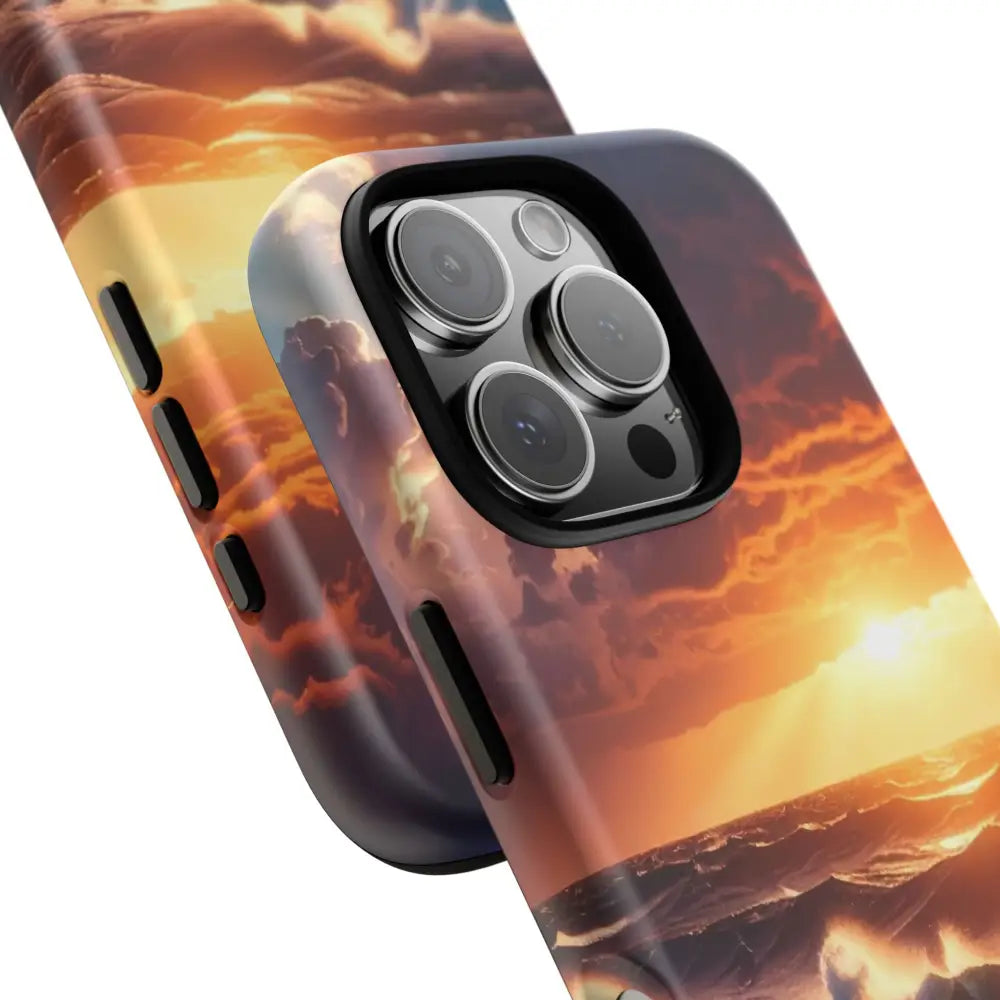 Ocean Sunset Phone Case | Tough Cases Gift for Beach Lovers Gadget Accessories Nature Photography Ocean Theme Phone Case