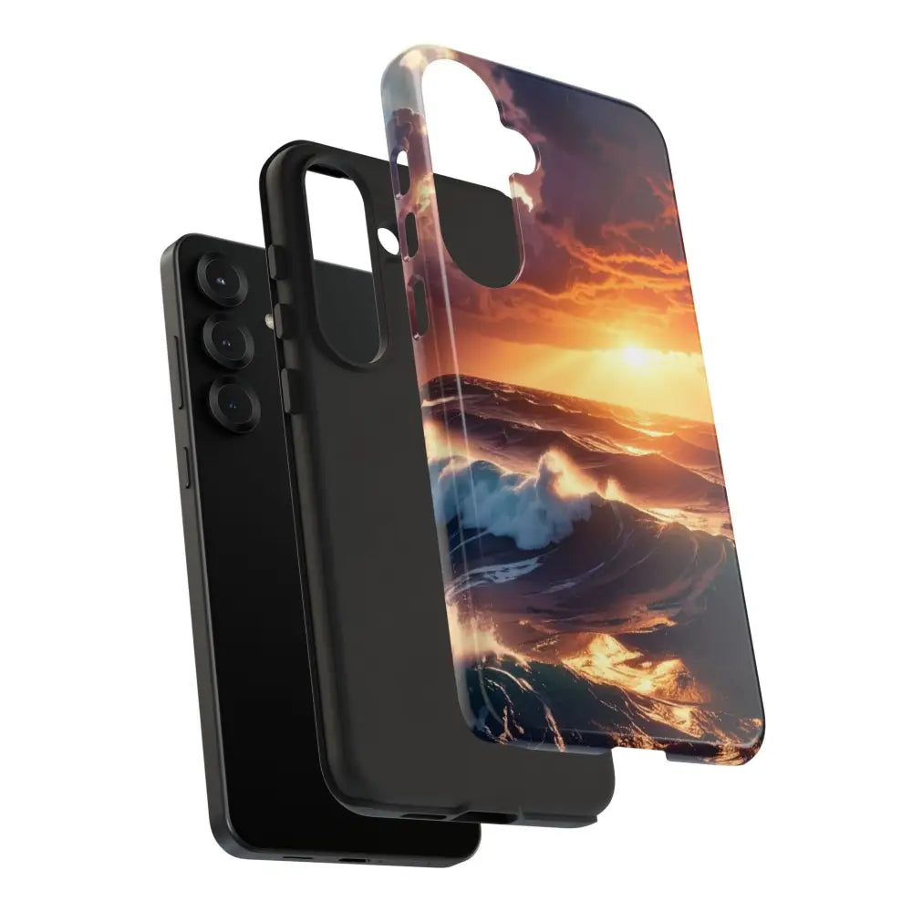 Ocean Sunset Phone Case | Tough Cases Gift for Beach Lovers Gadget Accessories Nature Photography Ocean Theme Phone Case