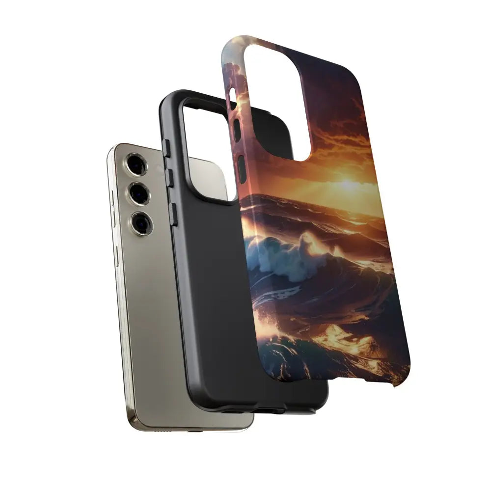 Ocean Sunset Phone Case | Tough Cases Gift for Beach Lovers Gadget Accessories Nature Photography Ocean Theme Phone Case