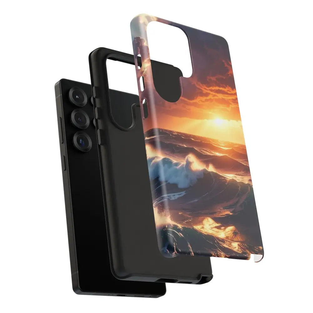 Ocean Sunset Phone Case | Tough Cases Gift for Beach Lovers Gadget Accessories Nature Photography Ocean Theme Phone Case