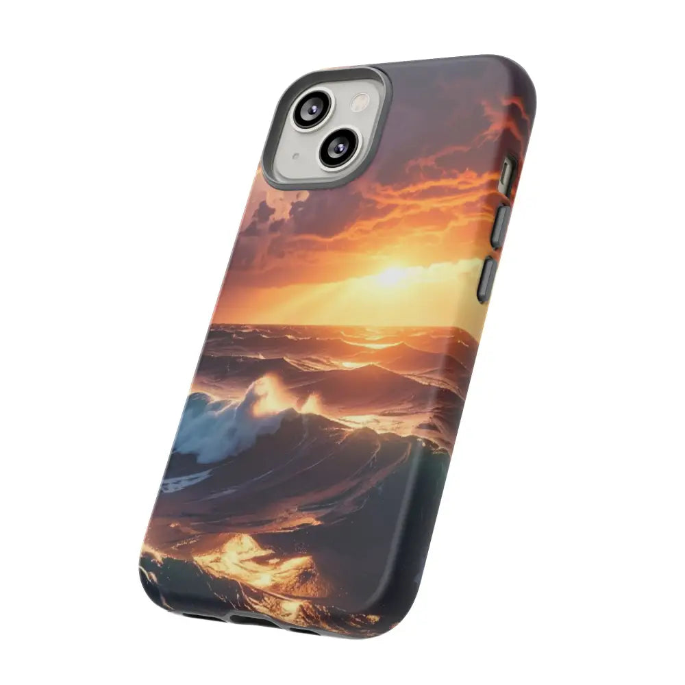 Ocean Sunset Phone Case | Tough Cases Gift for Beach Lovers Gadget Accessories Nature Photography Ocean Theme Phone Case