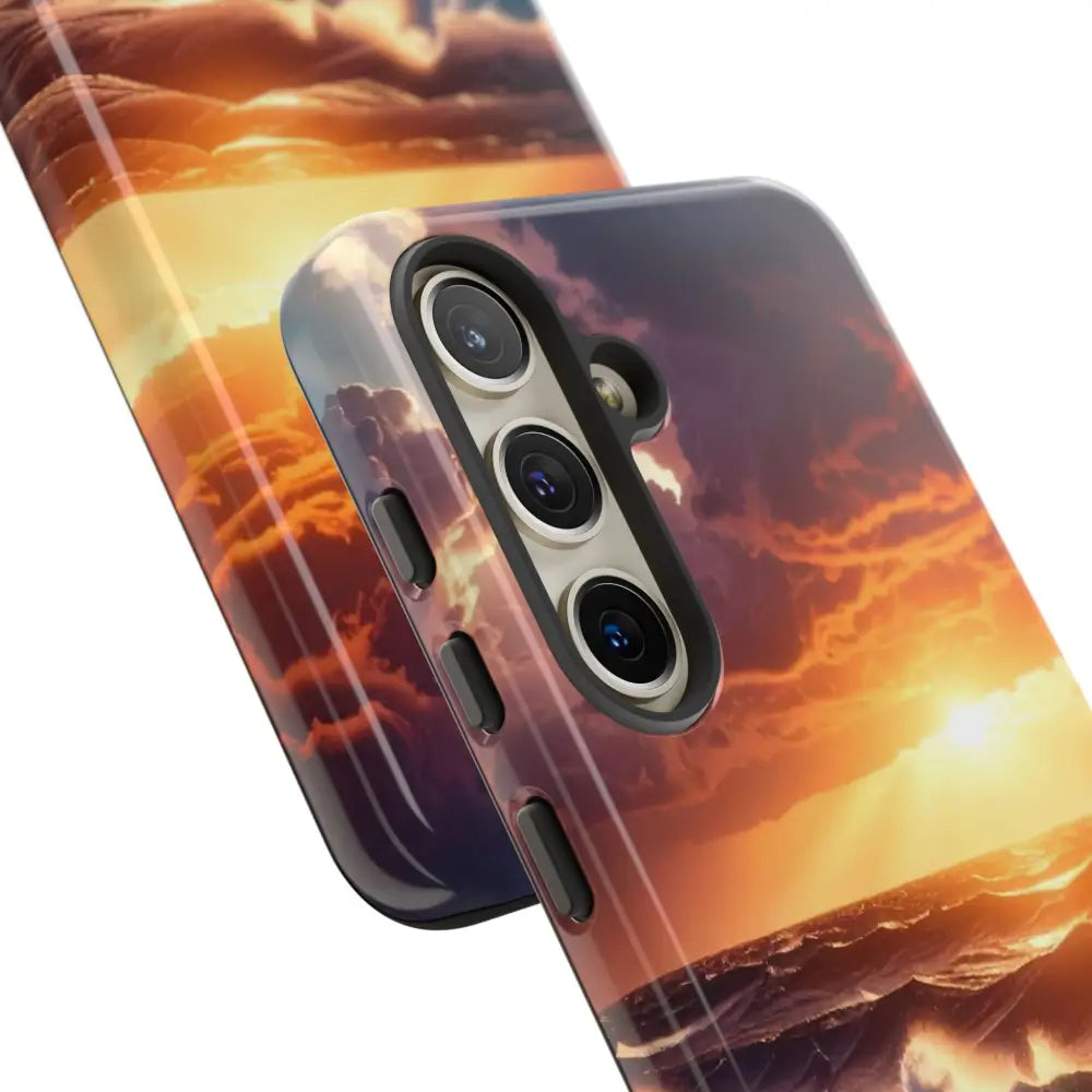 Ocean Sunset Phone Case | Tough Cases Gift for Beach Lovers Gadget Accessories Nature Photography Ocean Theme Phone Case