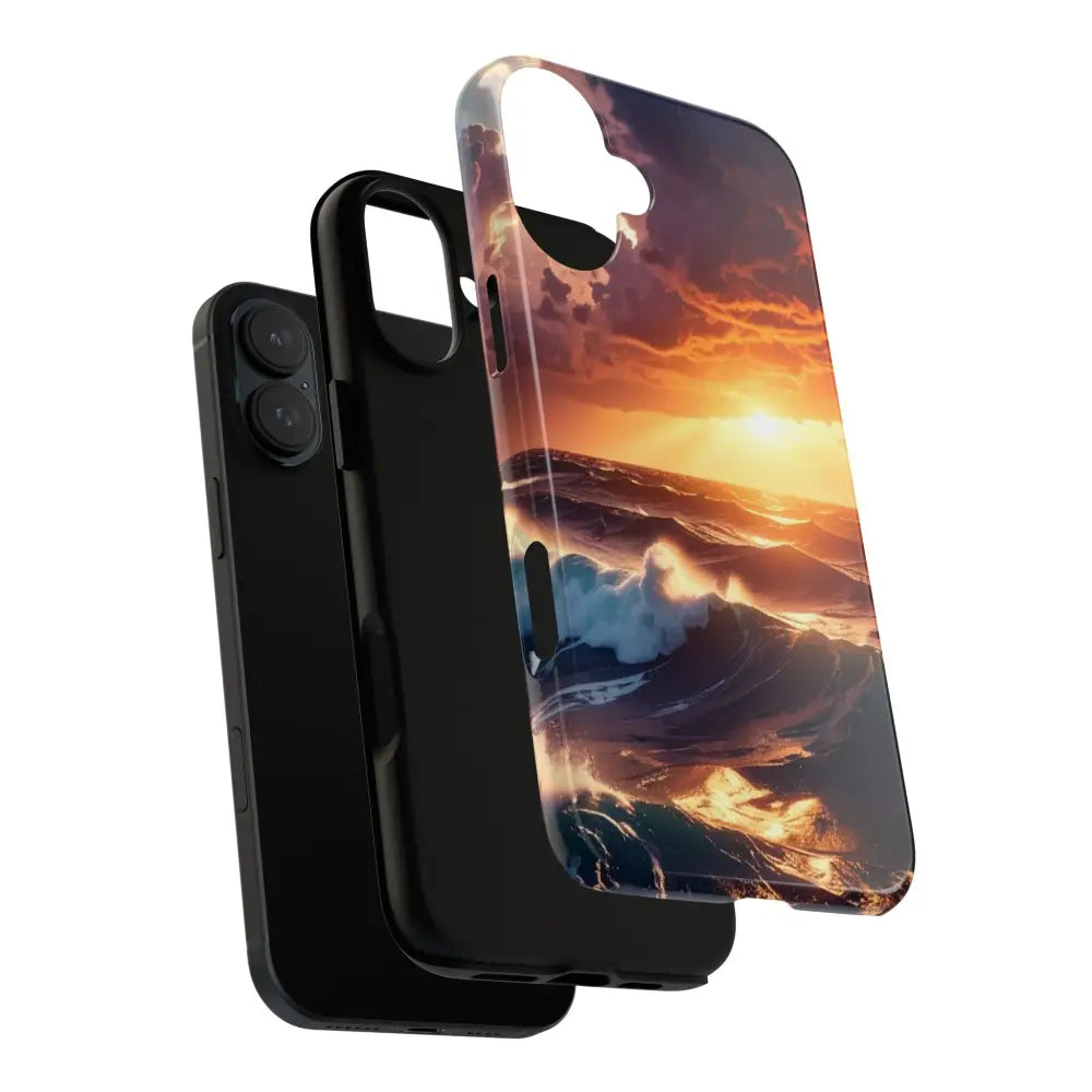 Ocean Sunset Phone Case | Tough Cases Gift for Beach Lovers Gadget Accessories Nature Photography Ocean Theme Phone Case