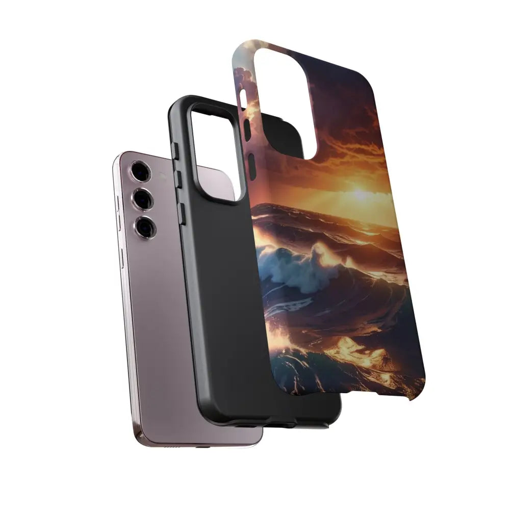 Ocean Sunset Phone Case | Tough Cases Gift for Beach Lovers Gadget Accessories Nature Photography Ocean Theme Phone Case