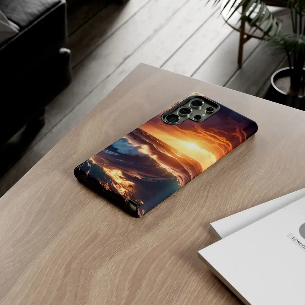 Ocean Sunset Phone Case | Tough Cases Gift for Beach Lovers Gadget Accessories Nature Photography Ocean Theme Phone Case