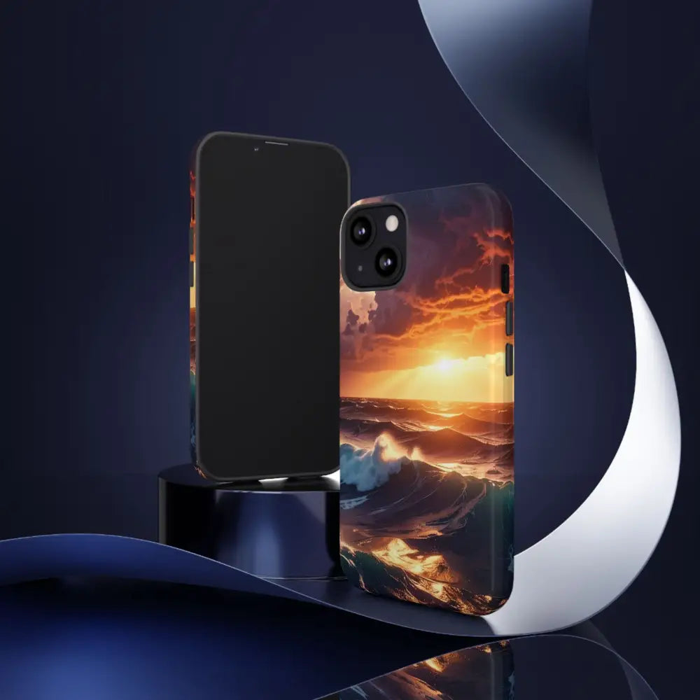 Ocean Sunset Phone Case | Tough Cases Gift for Beach Lovers Gadget Accessories Nature Photography Ocean Theme Phone Case