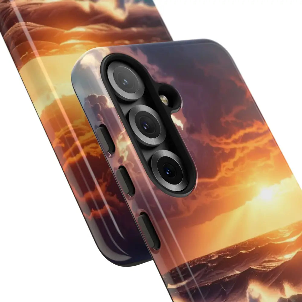 Ocean Sunset Phone Case | Tough Cases Gift for Beach Lovers Gadget Accessories Nature Photography Ocean Theme Phone Case