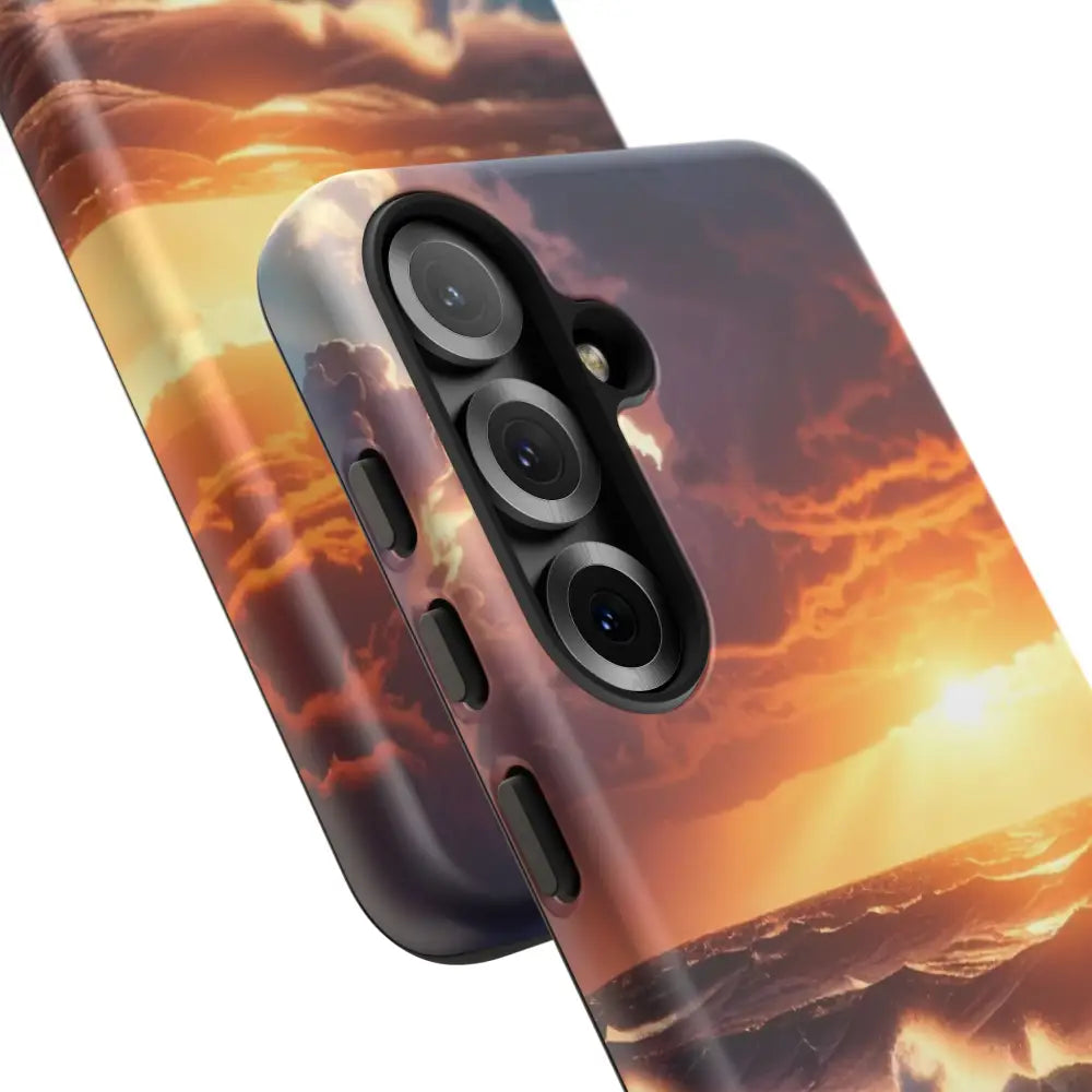 Ocean Sunset Phone Case | Tough Cases Gift for Beach Lovers Gadget Accessories Nature Photography Ocean Theme Phone Case