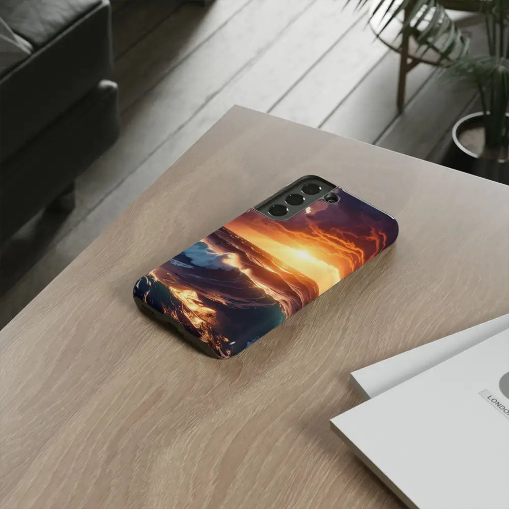Ocean Sunset Phone Case | Tough Cases Gift for Beach Lovers Gadget Accessories Nature Photography Ocean Theme Phone Case