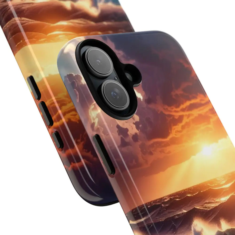 Ocean Sunset Phone Case | Tough Cases Gift for Beach Lovers Gadget Accessories Nature Photography Ocean Theme Phone Case