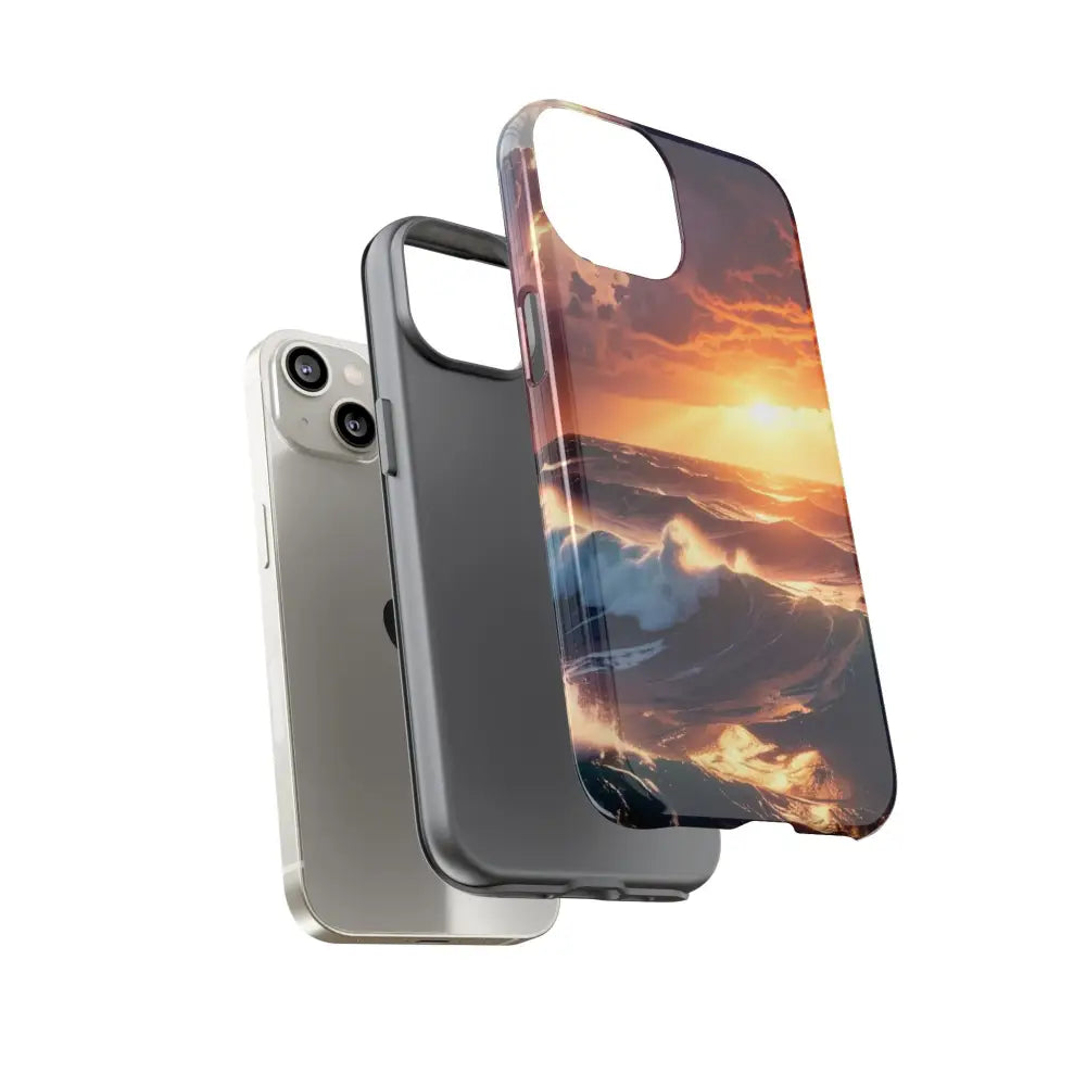 Ocean Sunset Phone Case | Tough Cases Gift for Beach Lovers Gadget Accessories Nature Photography Ocean Theme Phone Case