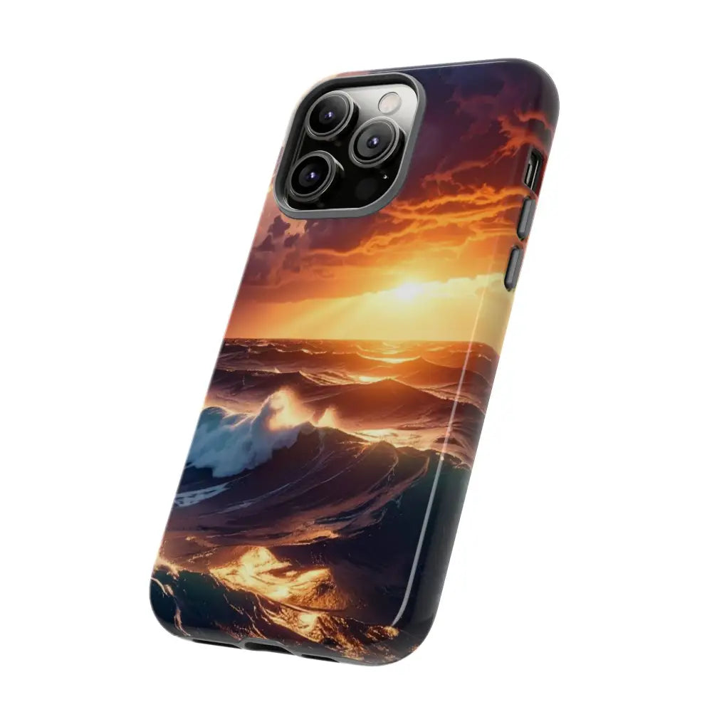 Ocean Sunset Phone Case | Tough Cases Gift for Beach Lovers Gadget Accessories Nature Photography Ocean Theme Phone Case