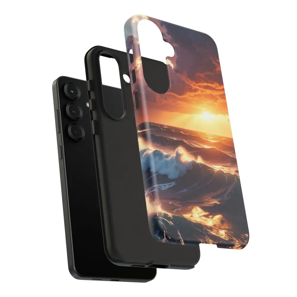 Ocean Sunset Phone Case | Tough Cases Gift for Beach Lovers Gadget Accessories Nature Photography Ocean Theme Phone Case