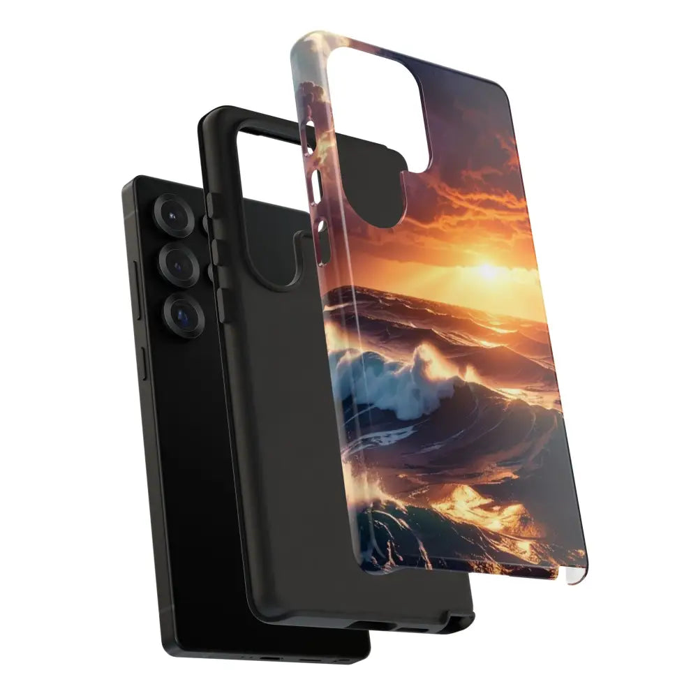 Ocean Sunset Phone Case | Tough Cases Gift for Beach Lovers Gadget Accessories Nature Photography Ocean Theme Phone Case