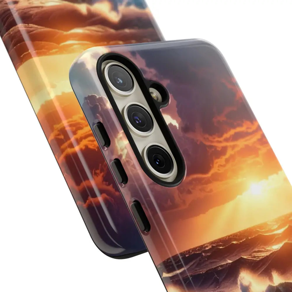 Ocean Sunset Phone Case | Tough Cases Gift for Beach Lovers Gadget Accessories Nature Photography Ocean Theme Phone Case