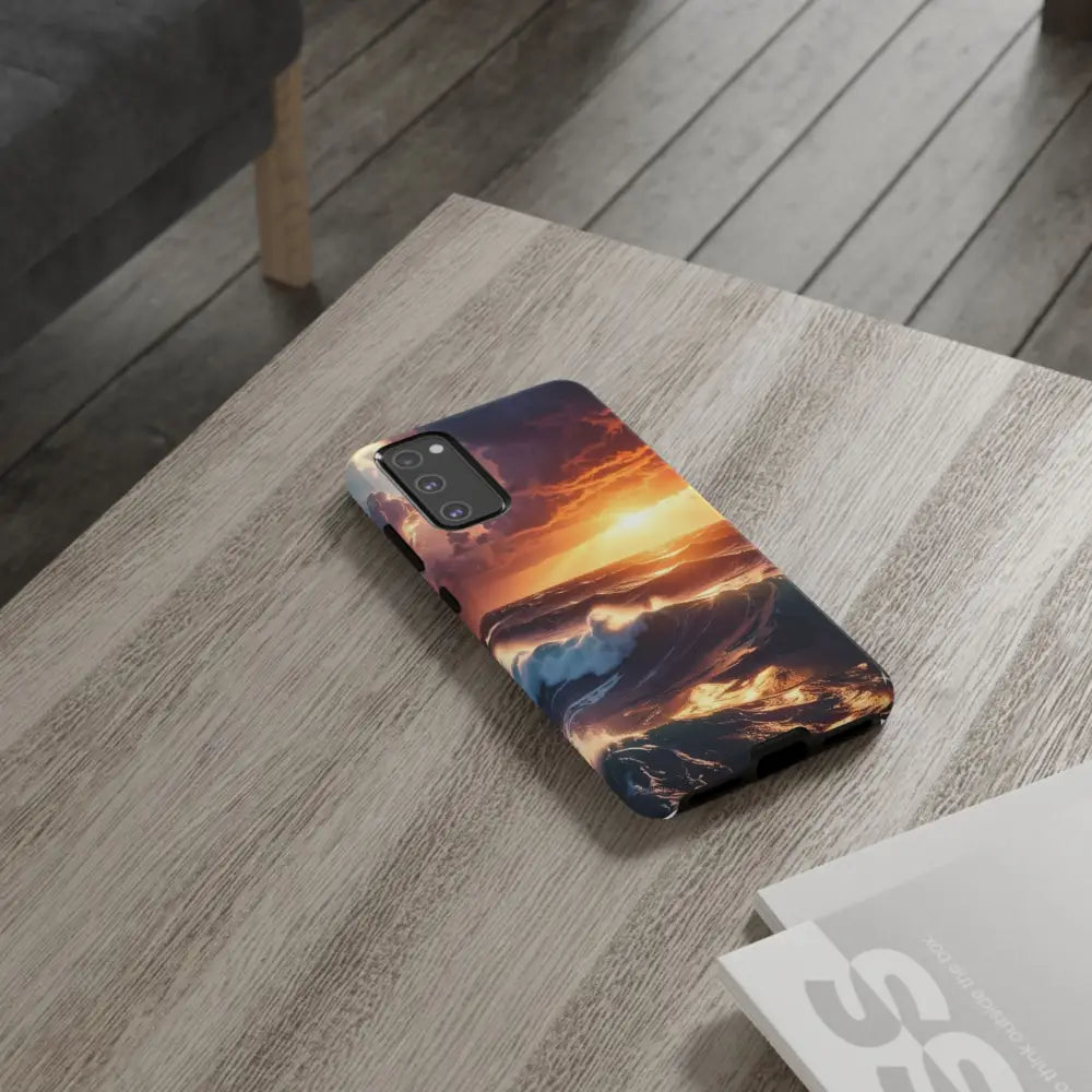 Ocean Sunset Phone Case | Tough Cases Gift for Beach Lovers Gadget Accessories Nature Photography Ocean Theme Phone Case