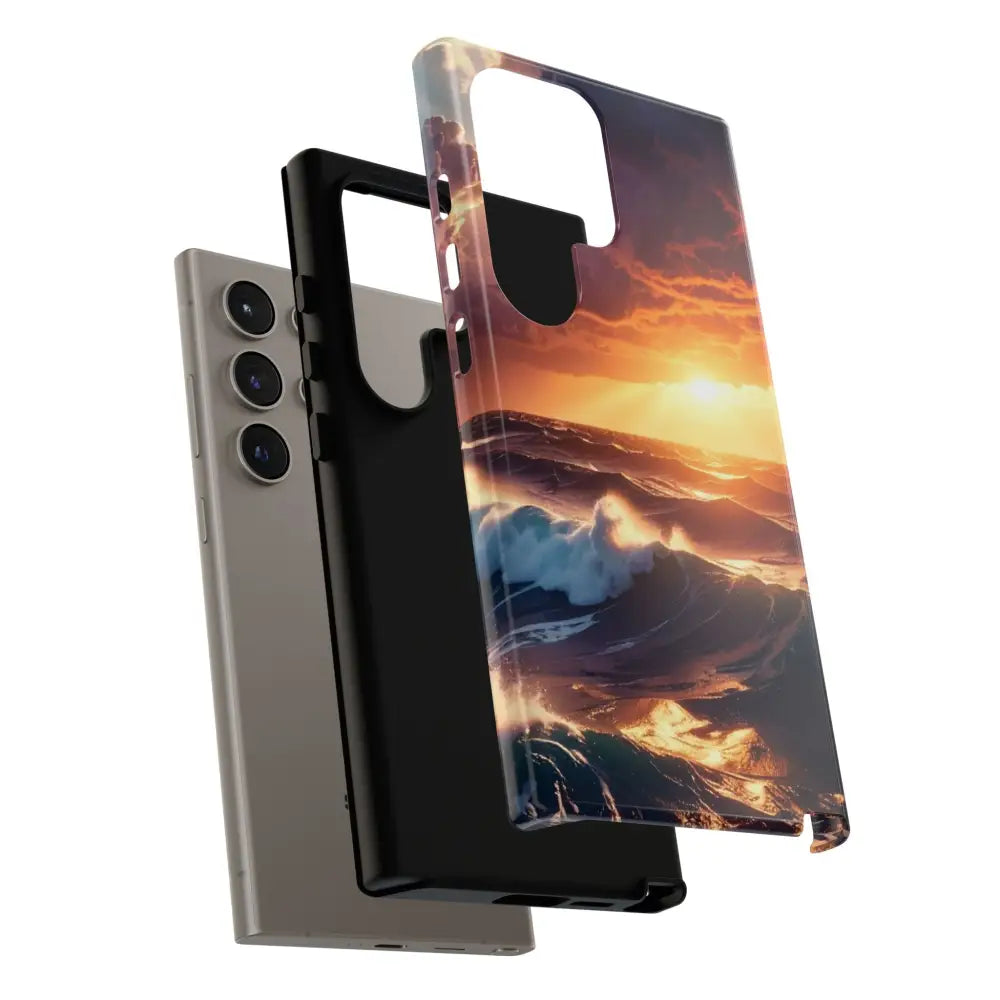 Ocean Sunset Phone Case | Tough Cases Gift for Beach Lovers Gadget Accessories Nature Photography Ocean Theme Phone Case