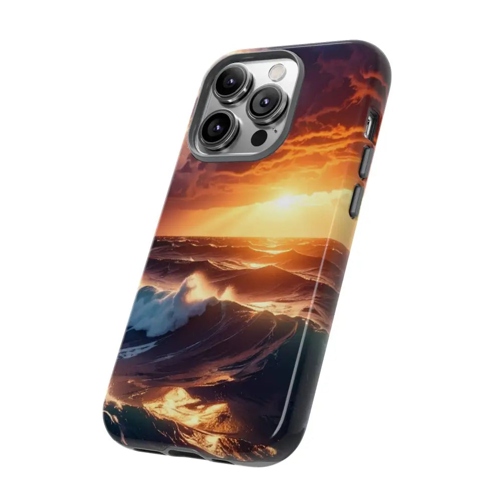 Ocean Sunset Phone Case | Tough Cases Gift for Beach Lovers Gadget Accessories Nature Photography Ocean Theme Phone Case