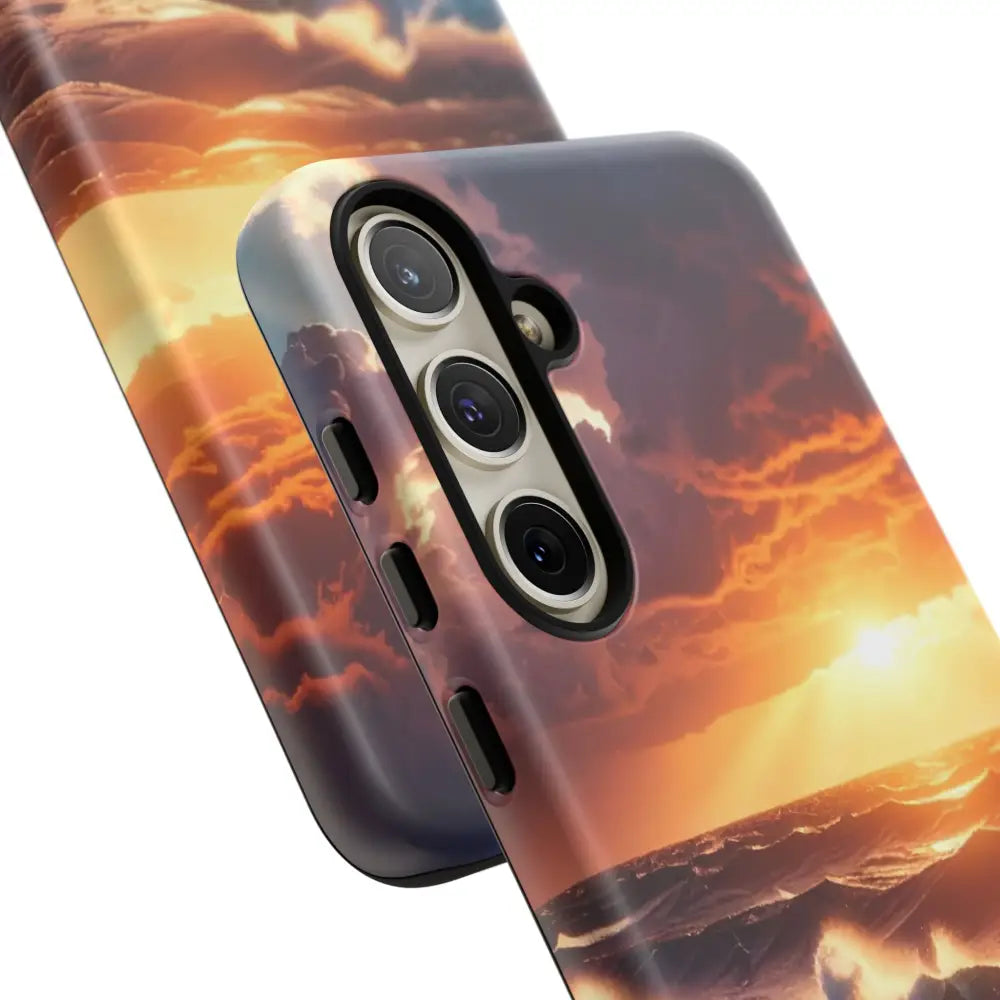 Ocean Sunset Phone Case | Tough Cases Gift for Beach Lovers Gadget Accessories Nature Photography Ocean Theme Phone Case