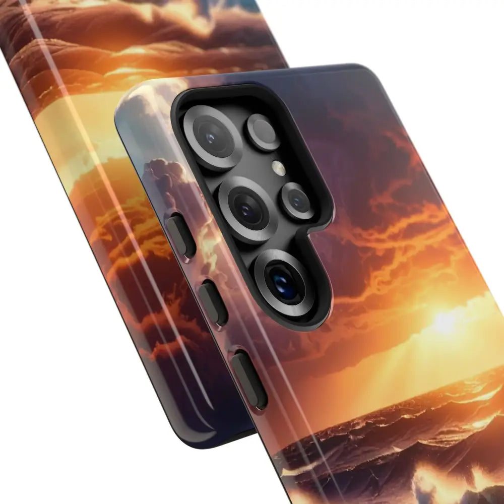 Ocean Sunset Phone Case | Tough Cases Gift for Beach Lovers Gadget Accessories Nature Photography Ocean Theme Phone Case