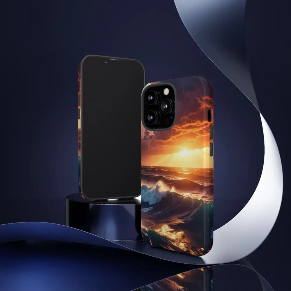 Ocean Sunset Phone Case | Tough Cases Gift for Beach Lovers Gadget Accessories Nature Photography Ocean Theme Phone Case