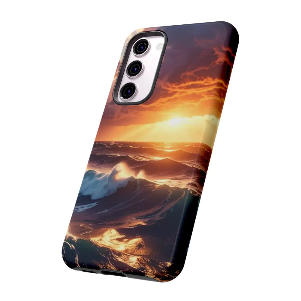 Ocean Sunset Phone Case | Tough Cases Gift for Beach Lovers Gadget Accessories Nature Photography Ocean Theme Phone Case