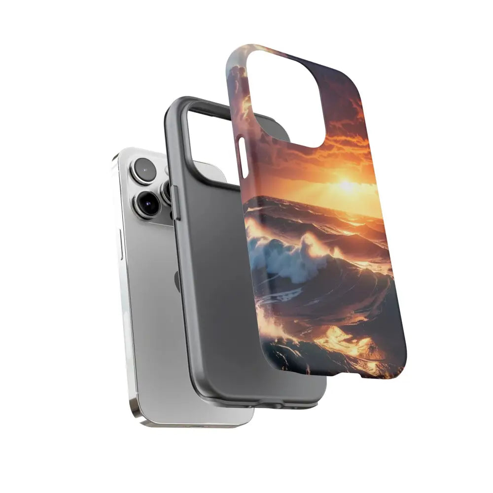 Ocean Sunset Phone Case | Tough Cases Gift for Beach Lovers Gadget Accessories Nature Photography Ocean Theme Phone Case