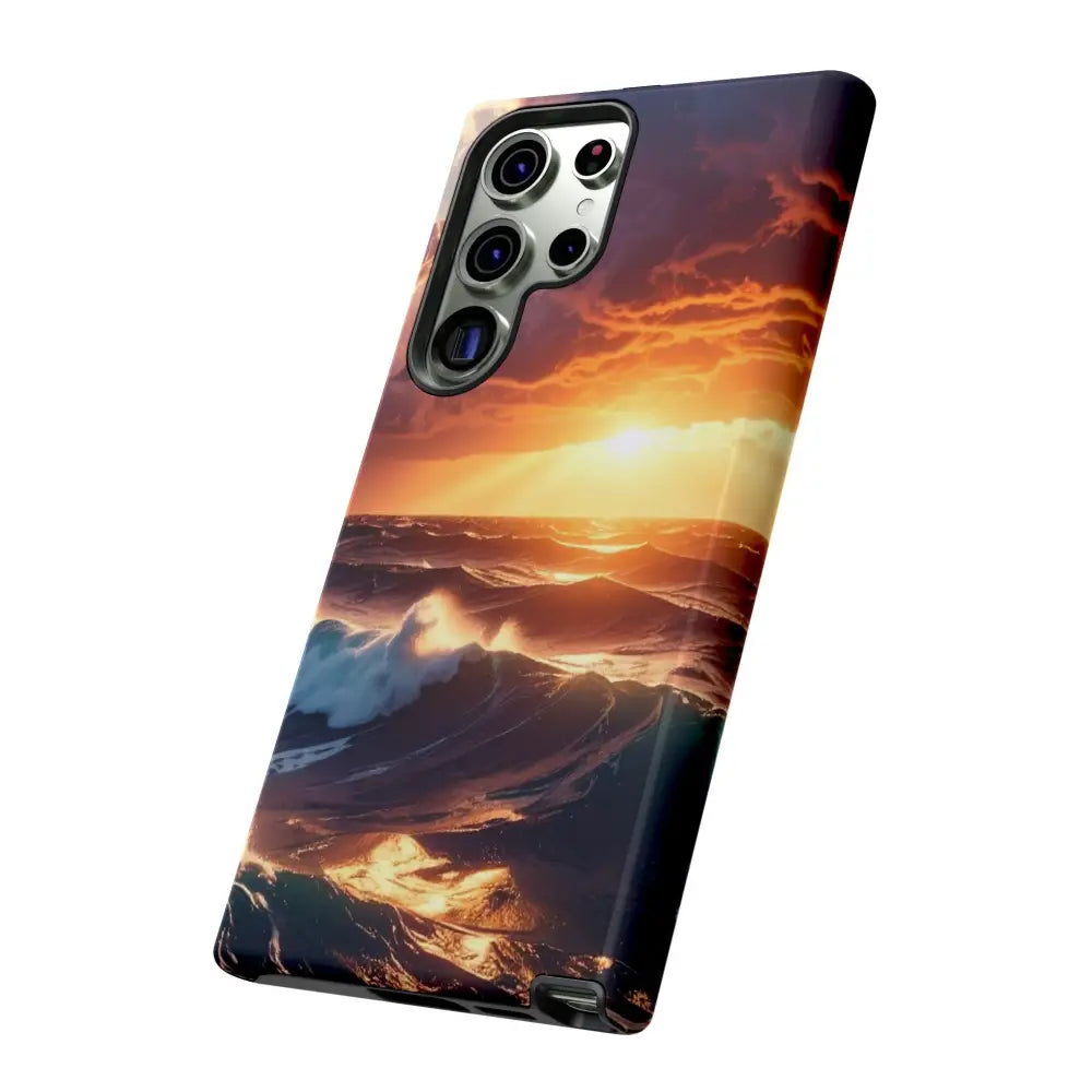Ocean Sunset Phone Case | Tough Cases Gift for Beach Lovers Gadget Accessories Nature Photography Ocean Theme Phone Case