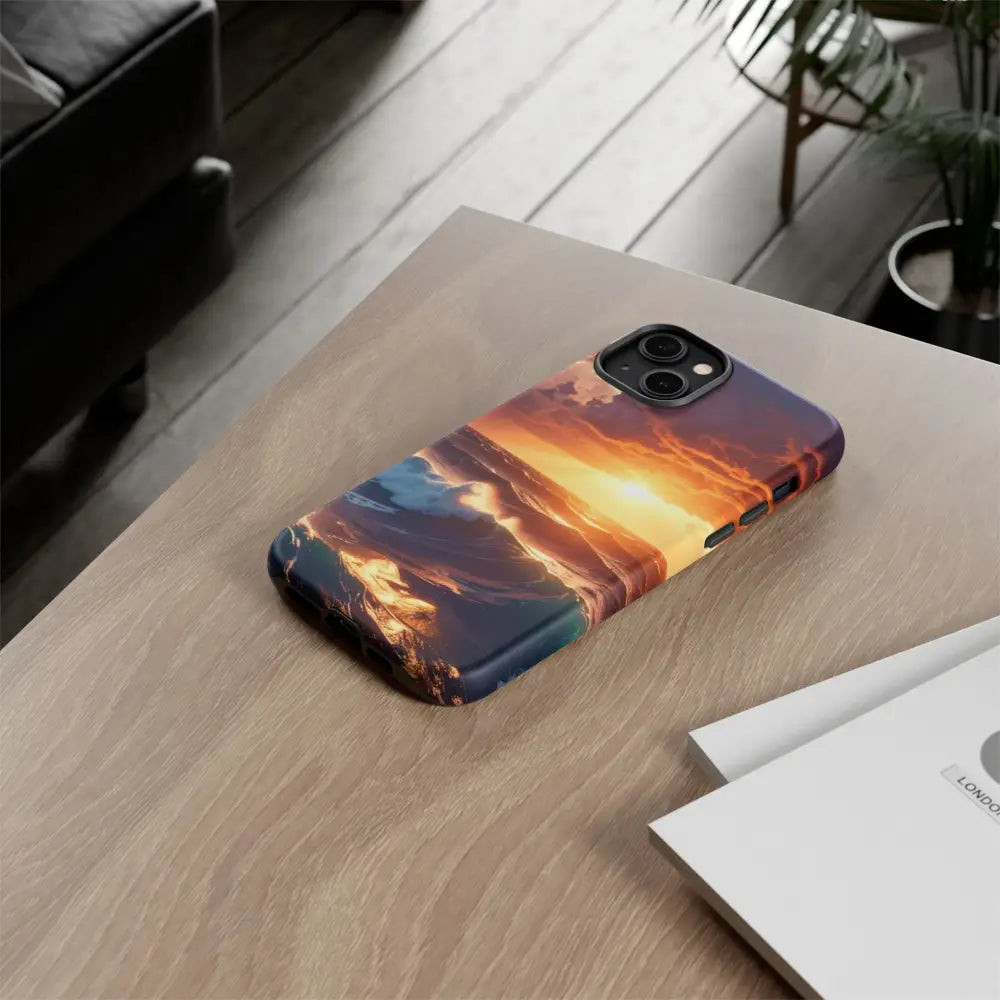 Ocean Sunset Phone Case | Tough Cases Gift for Beach Lovers Gadget Accessories Nature Photography Ocean Theme Phone Case