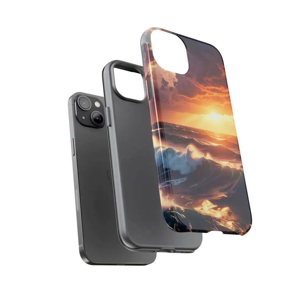 Ocean Sunset Phone Case | Tough Cases Gift for Beach Lovers Gadget Accessories Nature Photography Ocean Theme Phone Case