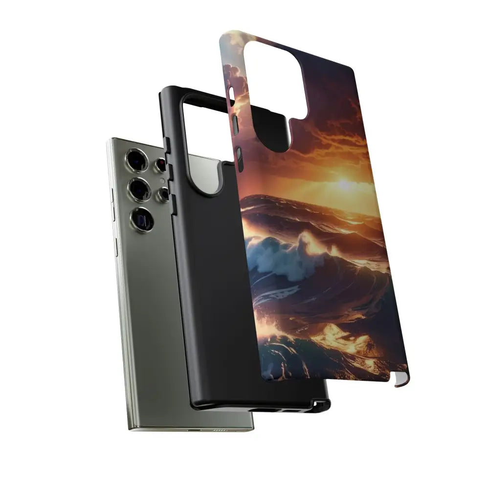 Ocean Sunset Phone Case | Tough Cases Gift for Beach Lovers Gadget Accessories Nature Photography Ocean Theme Phone Case