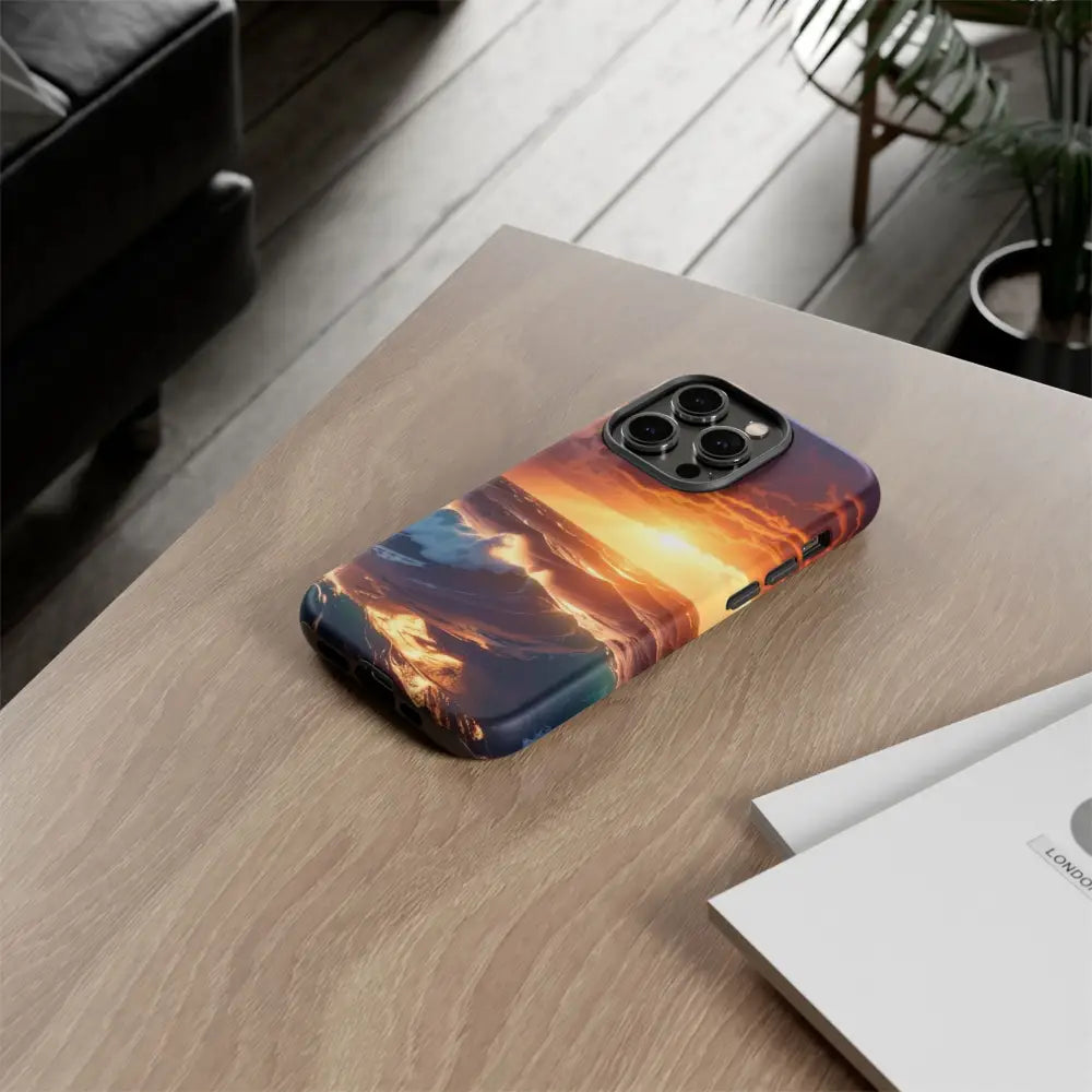 Ocean Sunset Phone Case | Tough Cases Gift for Beach Lovers Gadget Accessories Nature Photography Ocean Theme Phone Case