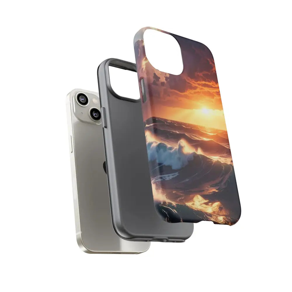 Ocean Sunset Phone Case | Tough Cases Gift for Beach Lovers Gadget Accessories Nature Photography Ocean Theme Phone Case